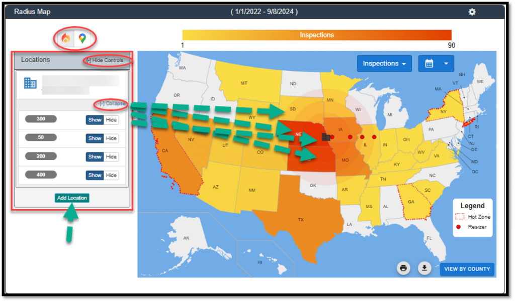 picture of radius map